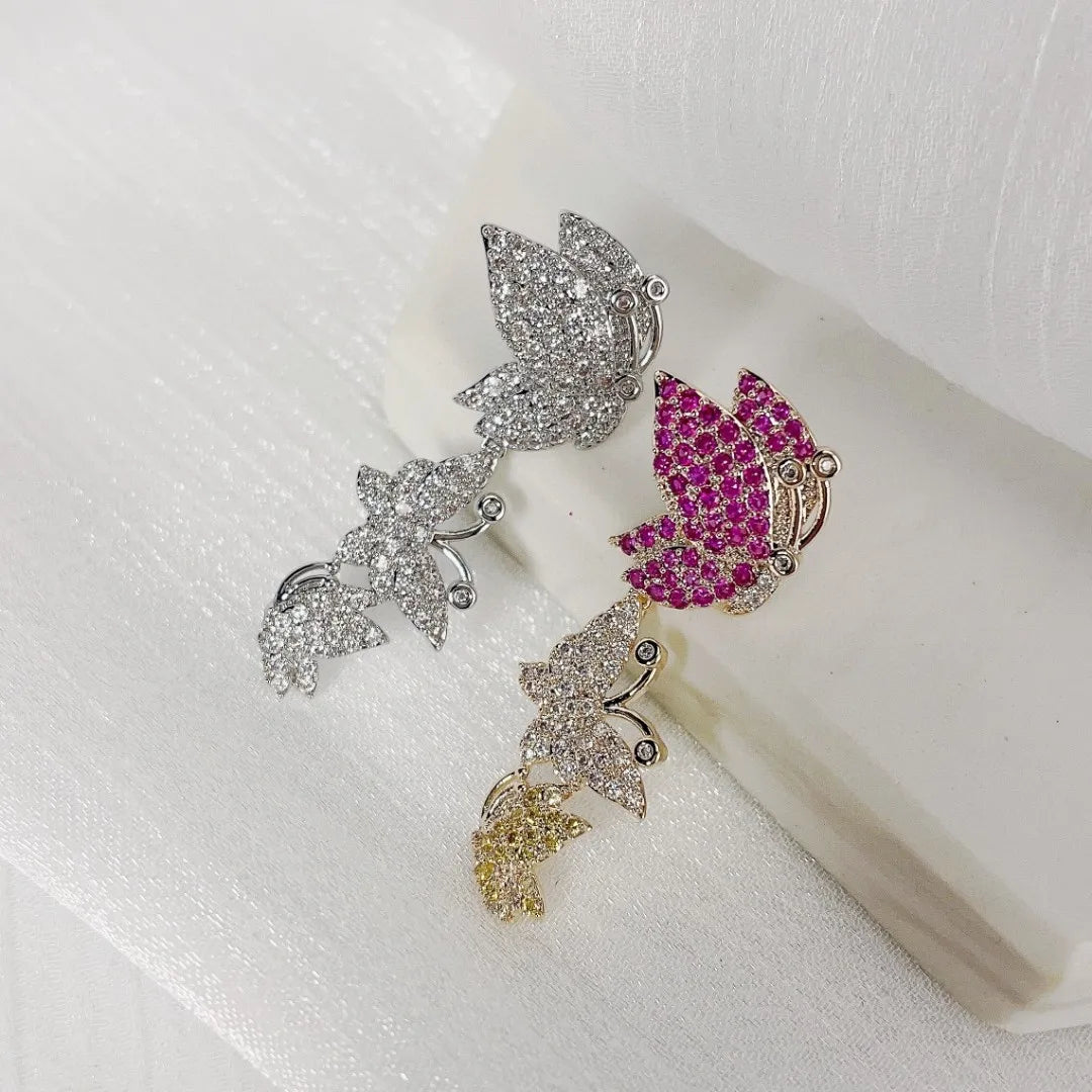 Bilincolor  Fashion Fresh Three-dimensional Butterfly Earrings for Women