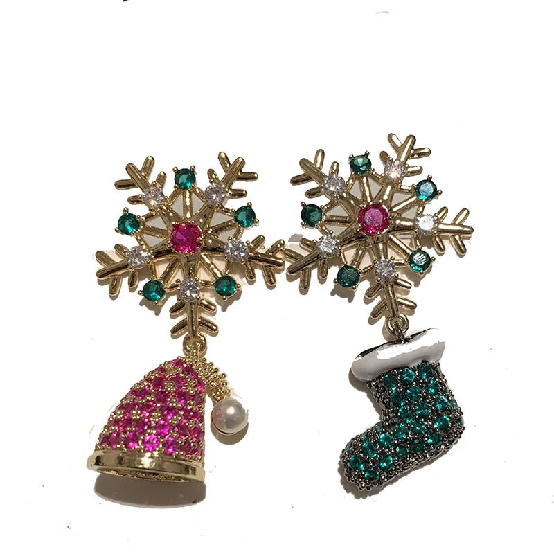 Bilincolor Luxury  Christmas Snowflake Earrings for Wedding or Party