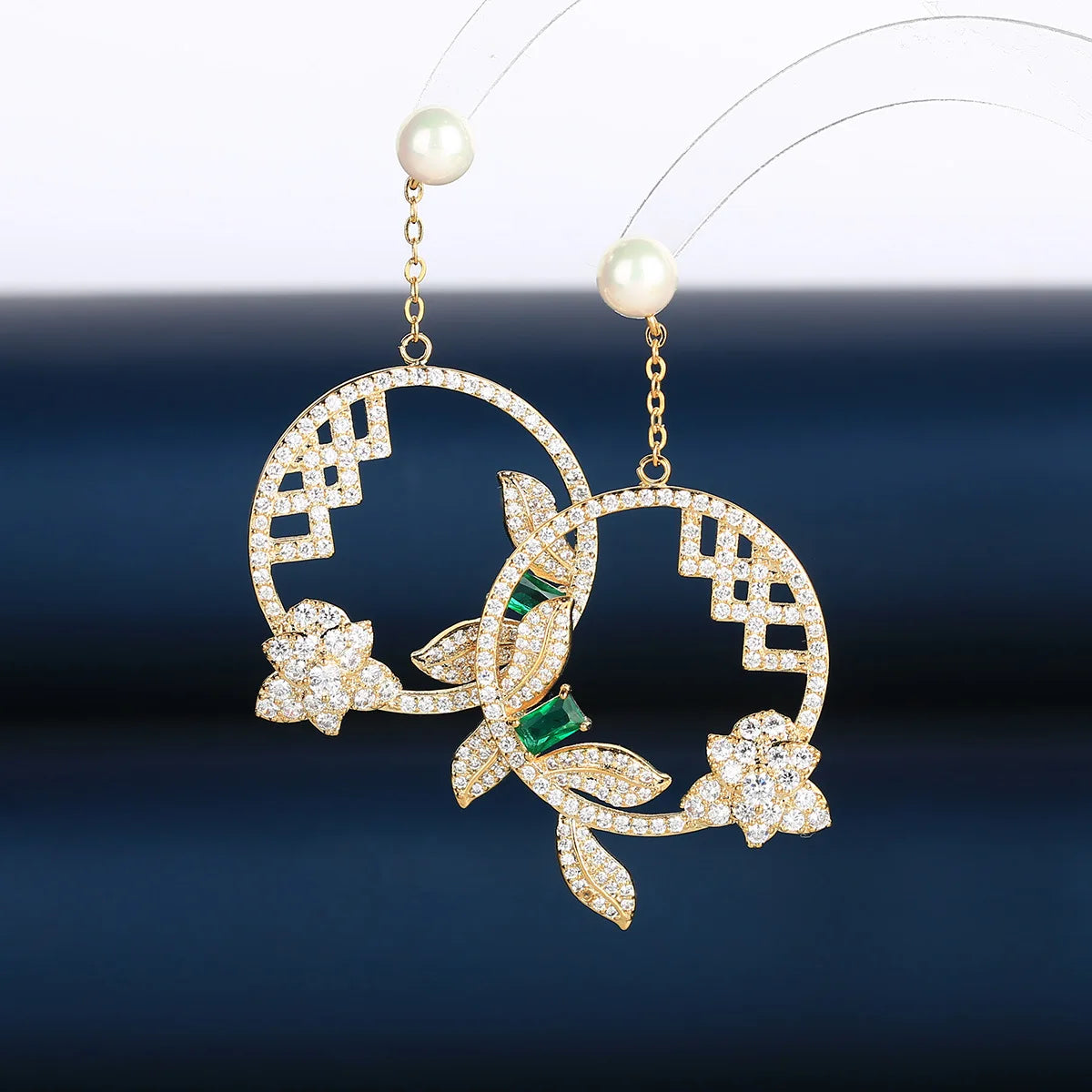 Luxury Flower Zircon Earrings For Women or Girls  Chrismas' Gift