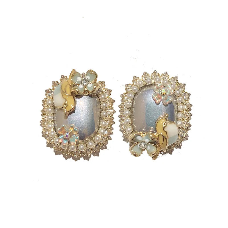 Luxury  Pearl  Zircon Shell Flower Earrings for Women for Gifts