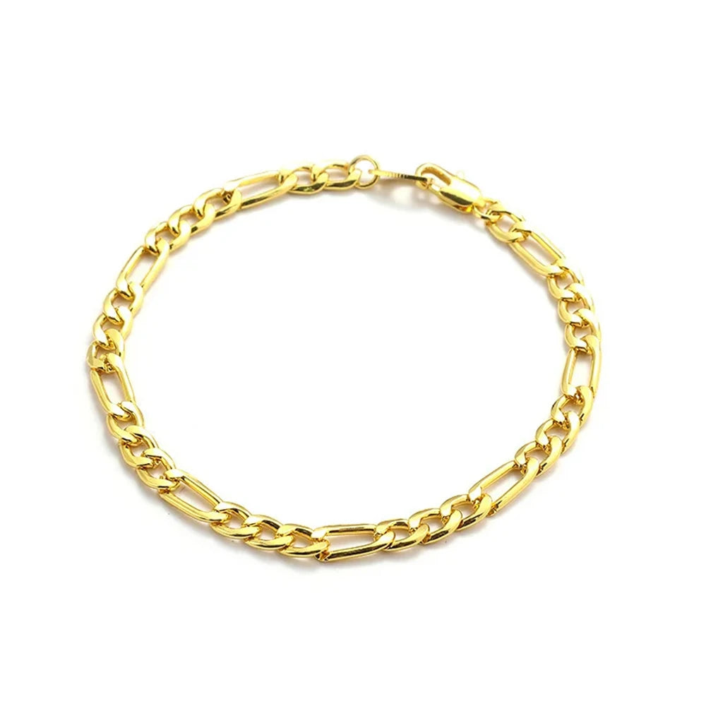 Women's Hand Bracelets Stainless Steel Golden 4mm Figaro Link Chain Wristband Pulsera Trendy Jewelry Accessories Party Gifts