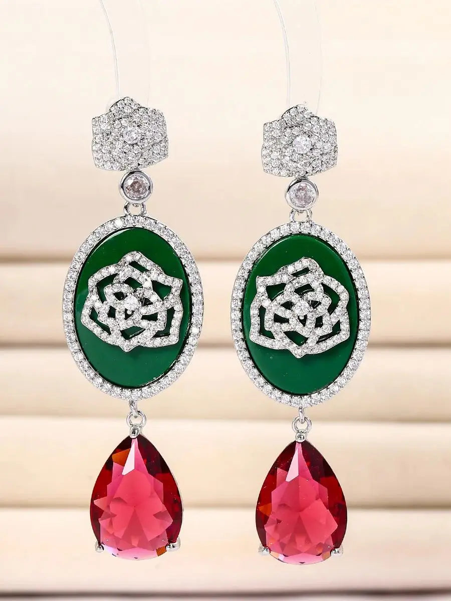 Bilincolor Earrings with Flower Oil Dripping Craft For Women