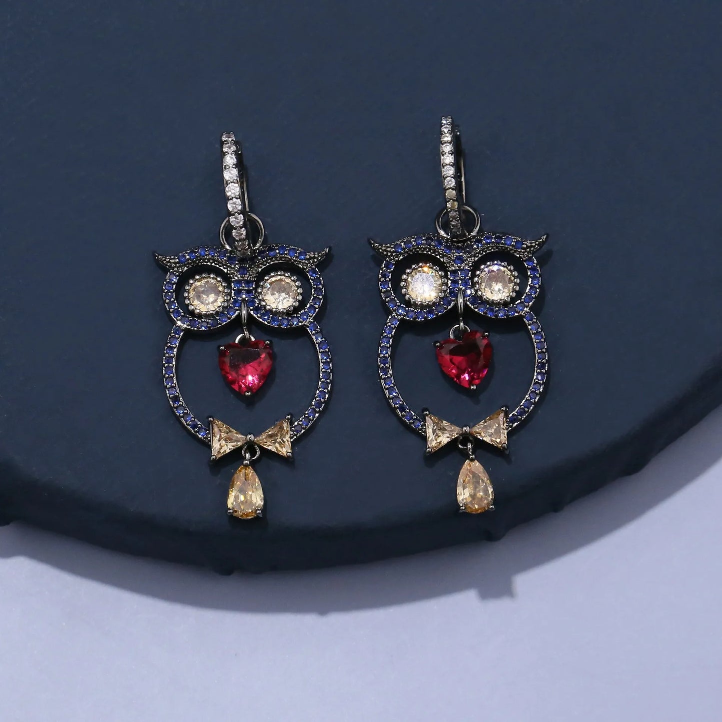 Luxury and Fashionable  Owl Shaped Zircon Earrings For Women or Girls' Gift