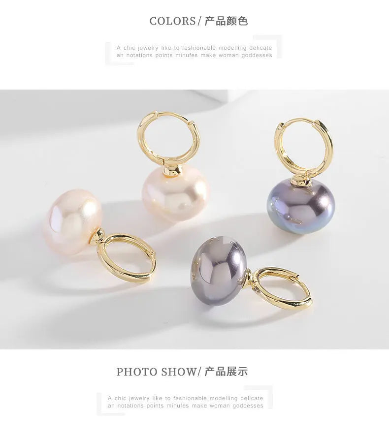 Bilincolor Korean Super Fairy Temperament Simple and Popular Design French High Grade Pearl Earring  for Wedding or Party