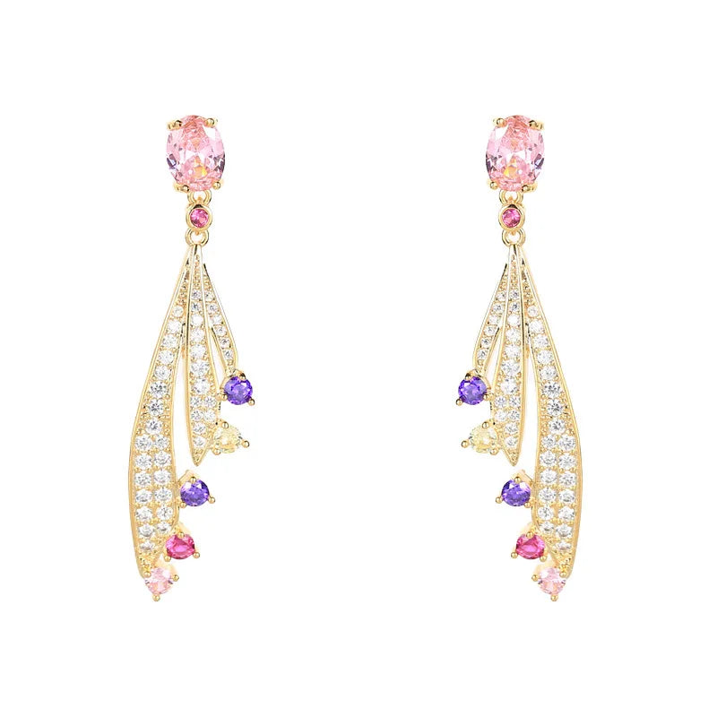 Bilincolor Luxurious and Fashionable Zircon Earrings for Wedding or Party