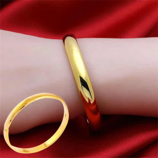 Women's Hand Bracelets Stainless Steel 6/8/10mm Round Smooth Cuff Bangles Wristband Pulsera Femme Trendy Jewelry