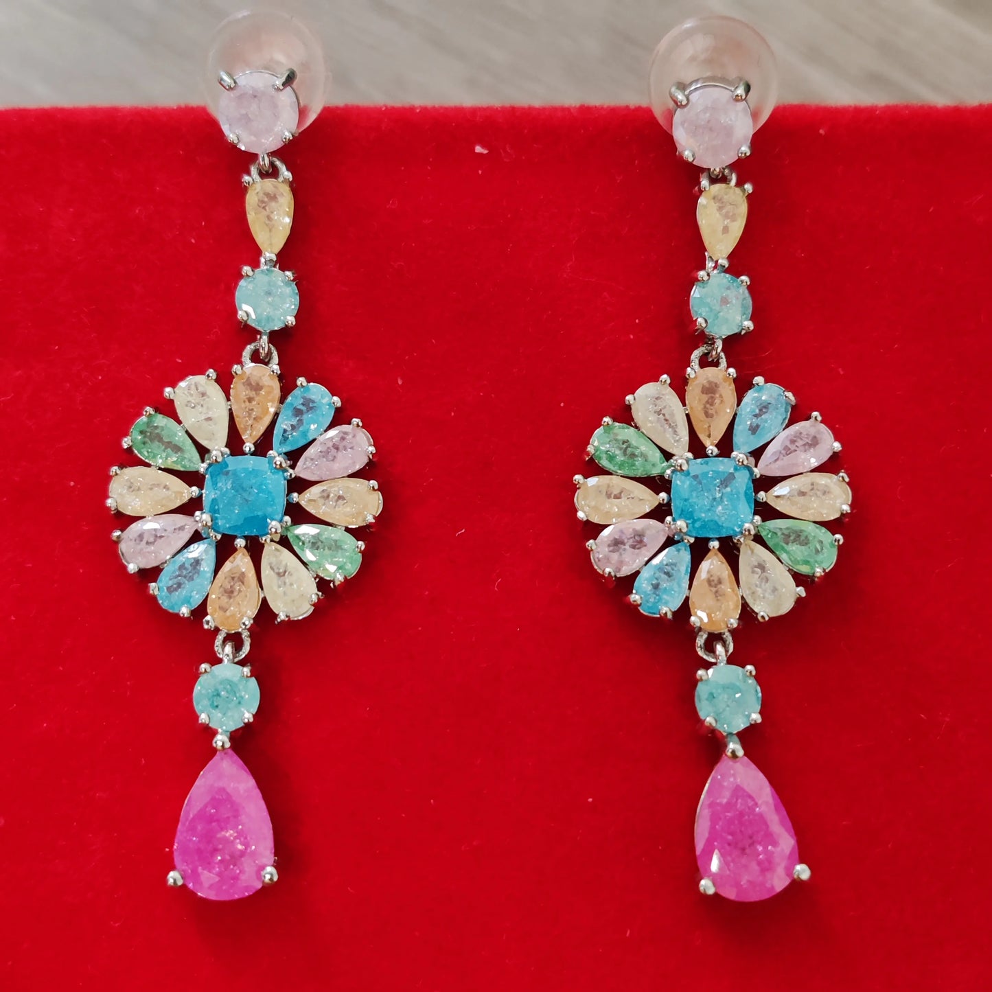 Luxury New Colored Zircon High-end Earrings  For Women or Girls  Chrismas' Gift