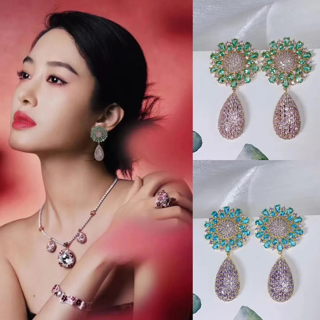 Bilincolor Fashion and Fresh Early Spring Daisy Colorful Flower Earrings for Women