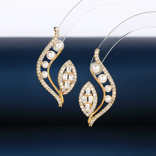 Luxury Zircon Pearl Earrings For Women or Girls  Chrismas' Gift