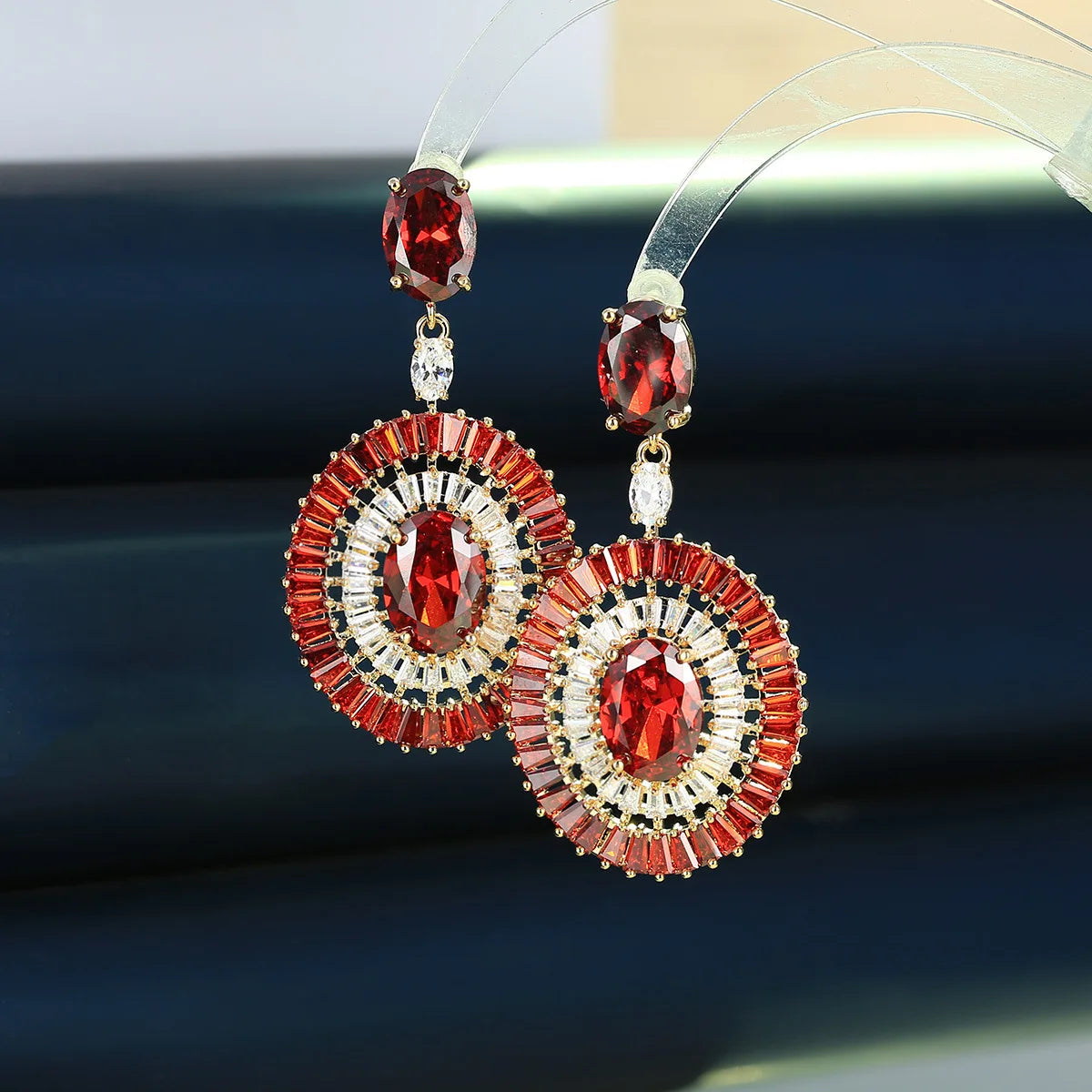 Bilincolor New Round, Luxurious, Fashionable and Personalized Zircon Earrings for Women