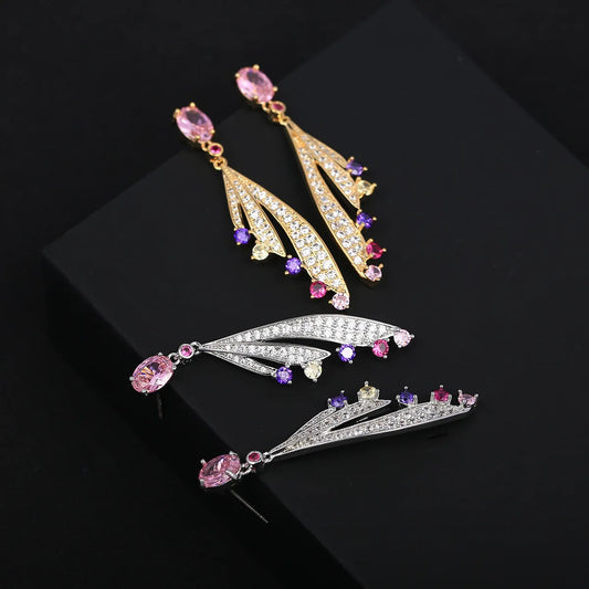 Bilincolor Luxurious and Fashionable Zircon Earrings for Wedding or Party