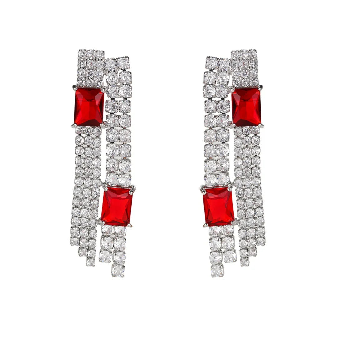 Bilincolor  Fashionable Square Colored Zircon Earrings for Women