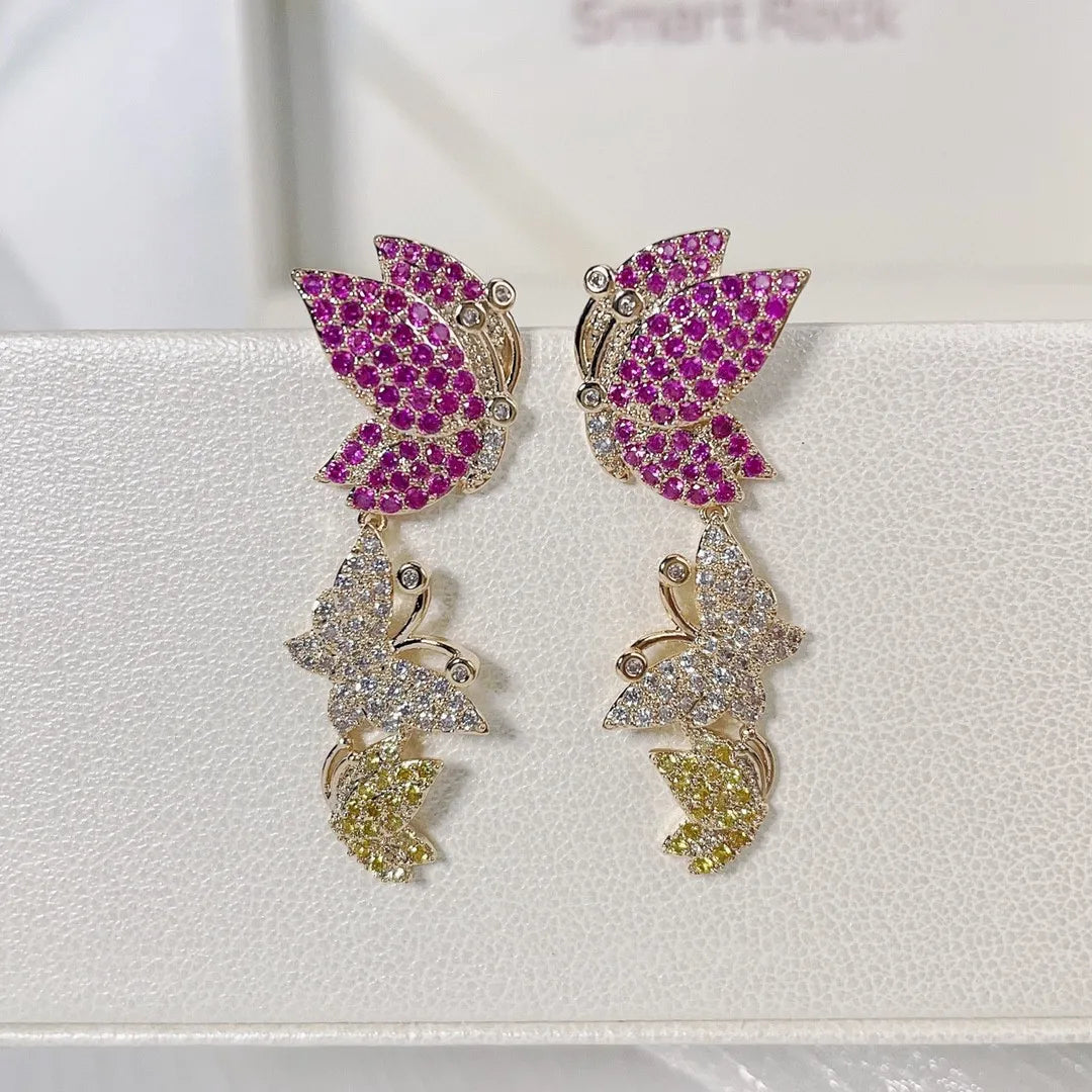 Bilincolor  Fashion Fresh Three-dimensional Butterfly Earrings for Women