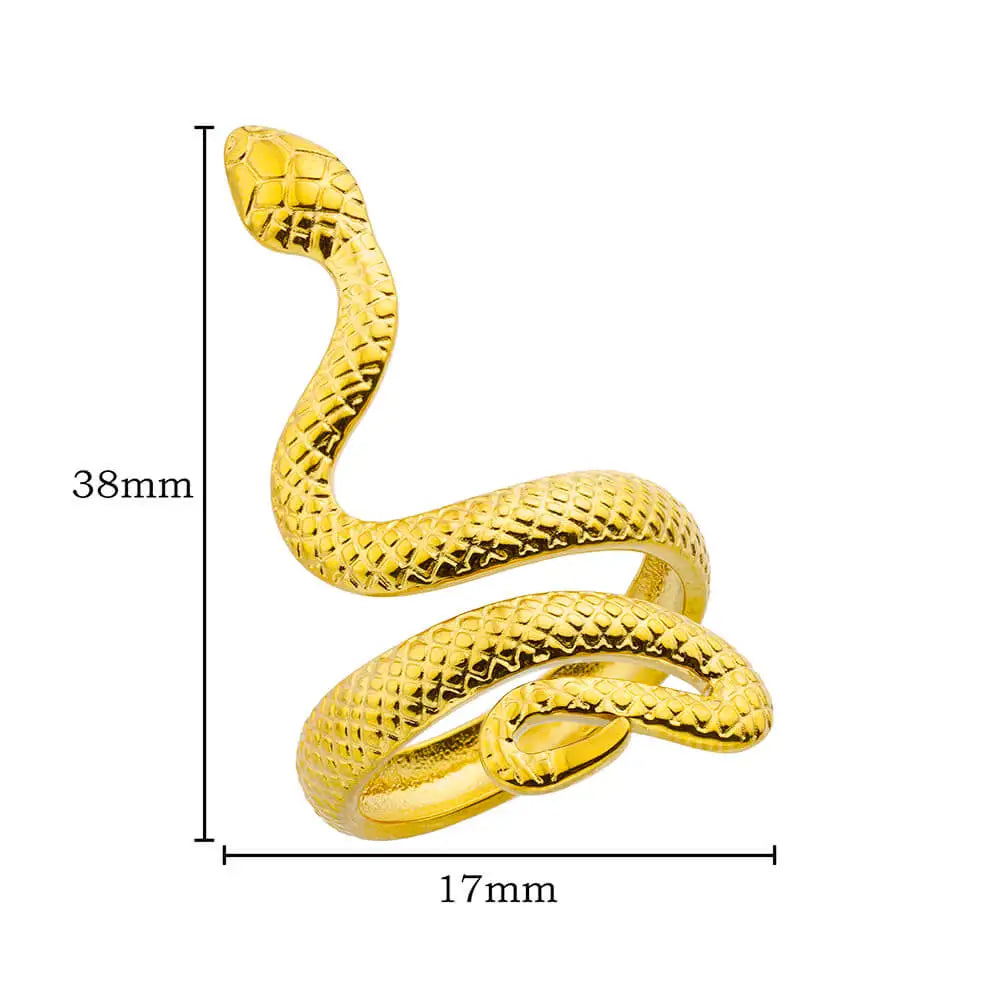 Snake Rings for Women Men Stainless Steel Ring Gothic Gold Color Couple hombres Aesthetic Jewelry Christmas Gift anillos mujer