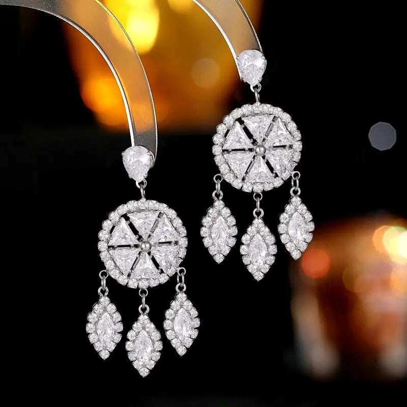 Bilincolor Luxury  Zircon Inlaid  Earrings  for  Wedding  or Party