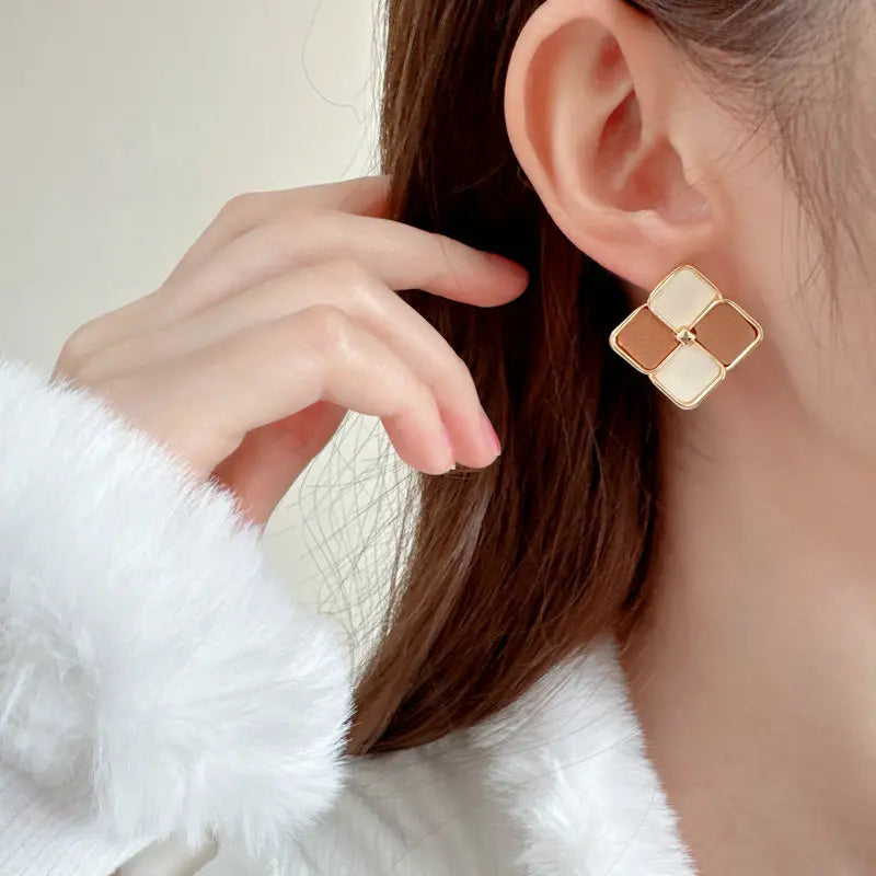 Bilincolor Geometric Color Block Earrings For Women