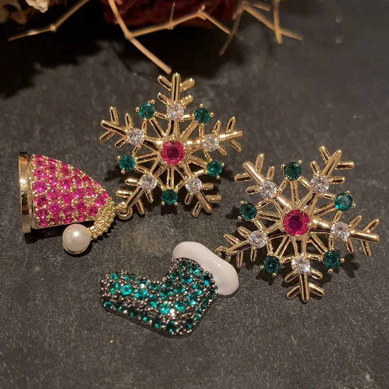 Bilincolor Luxury  Christmas Snowflake Earrings for Wedding or Party