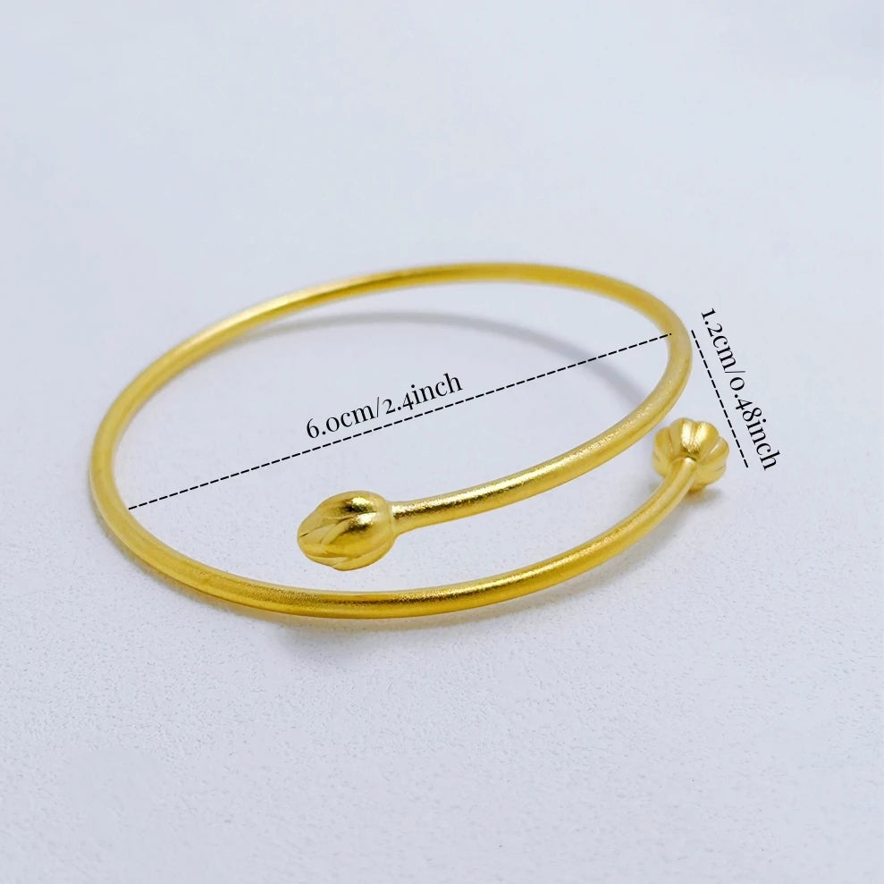 Women's Hand Bracelets Stainless Steel Gold Color Lotus Flower Open Cuff Bangles Size Adjustable High Quality Jewelry Gifts