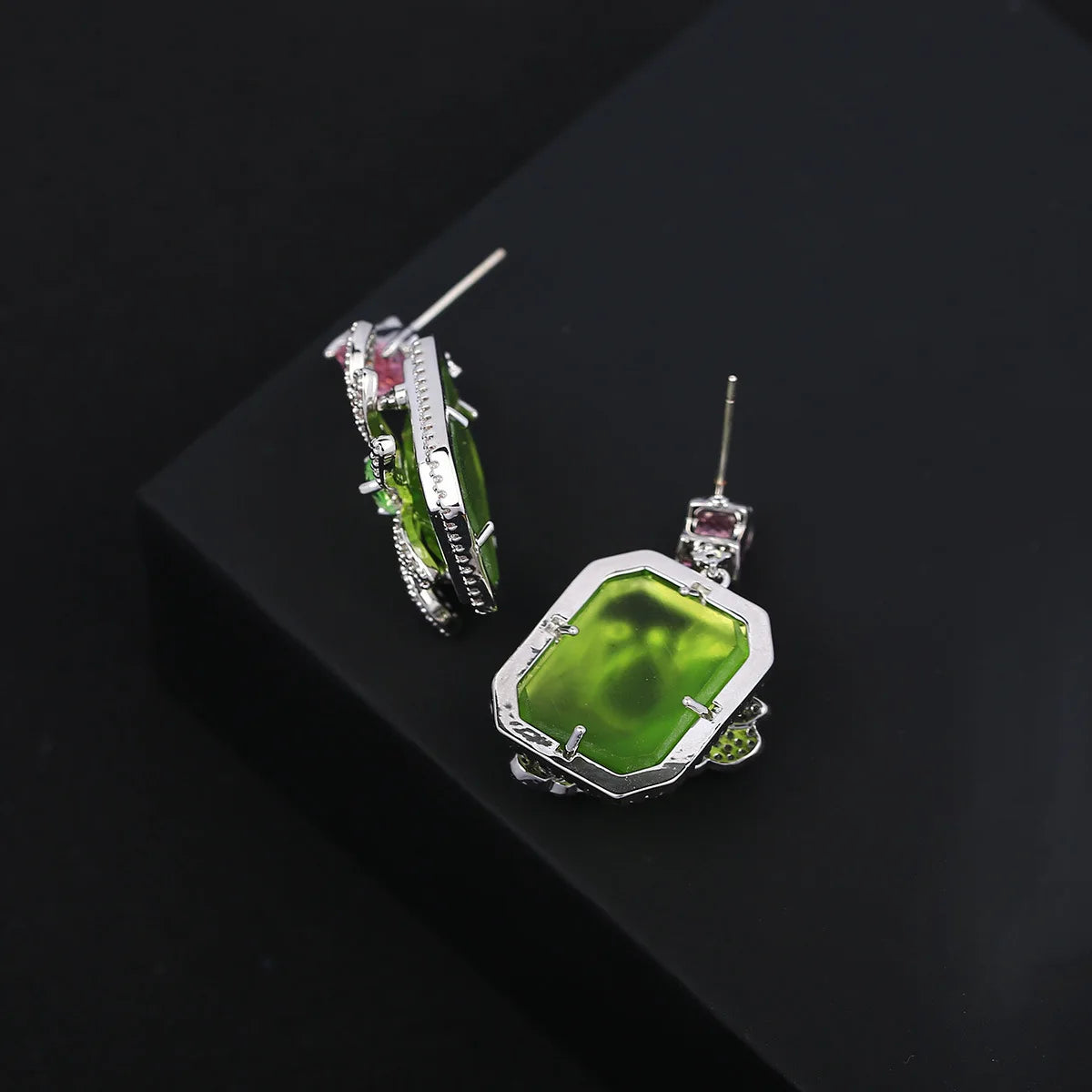 Bilincolor Luxury Zircon Butterfly Dragonfly Earrings for Wedding or Party