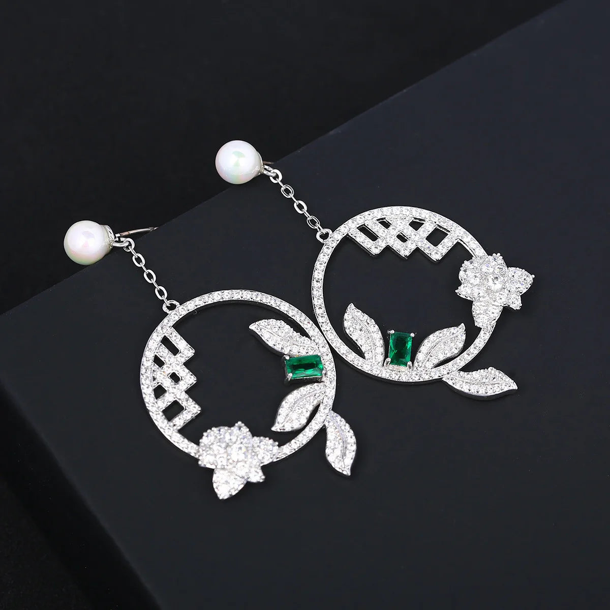 Luxury Flower Zircon Earrings For Women or Girls  Chrismas' Gift