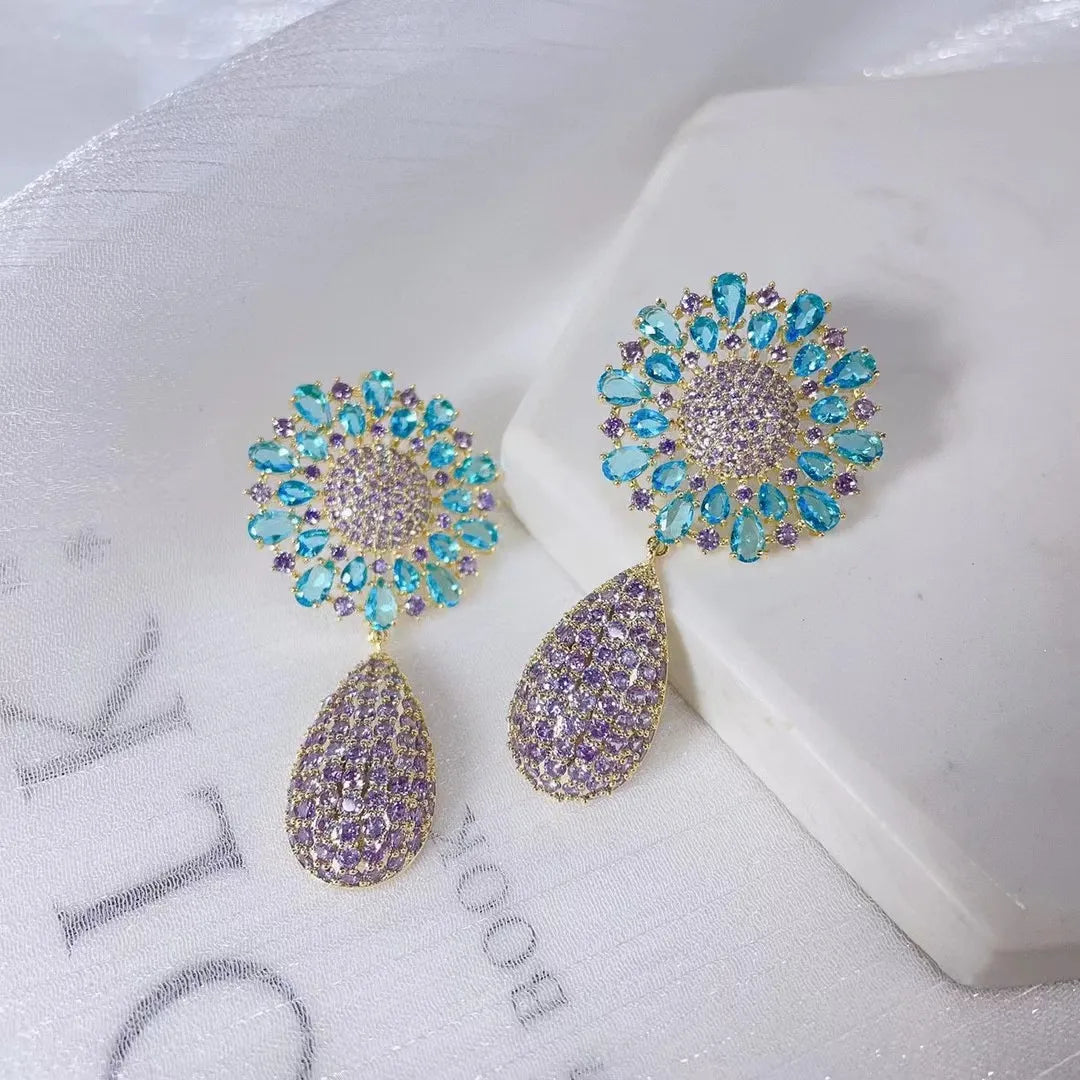 Bilincolor Fashion and Fresh Early Spring Daisy Colorful Flower Earrings for Women