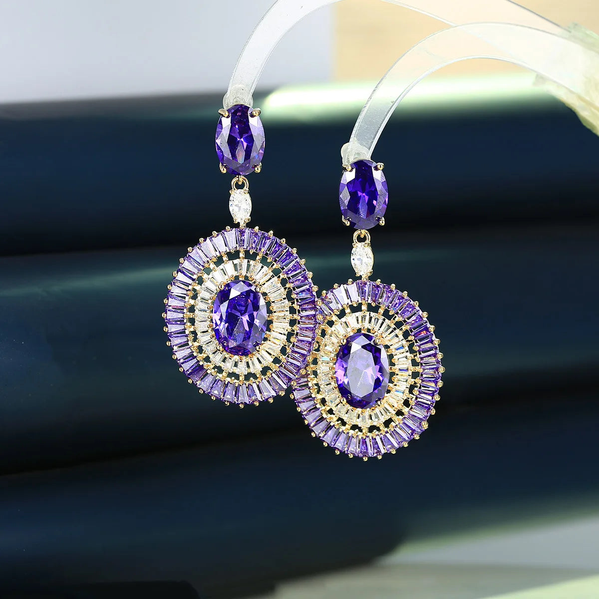 Bilincolor New Round, Luxurious, Fashionable and Personalized Zircon Earrings for Women