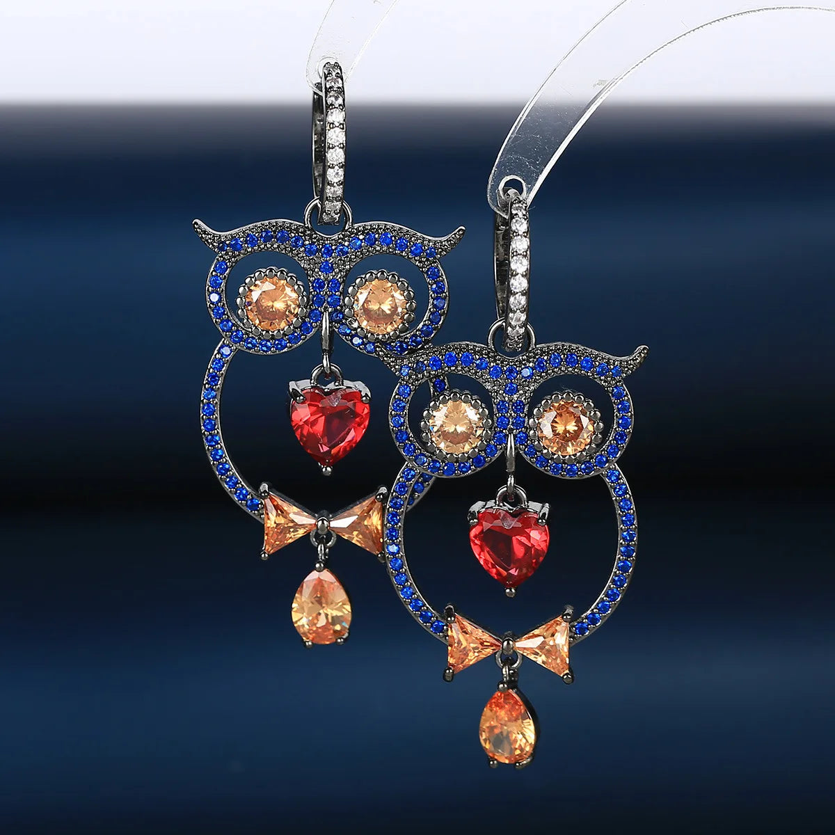 Luxury and Fashionable  Owl Shaped Zircon Earrings For Women or Girls' Gift