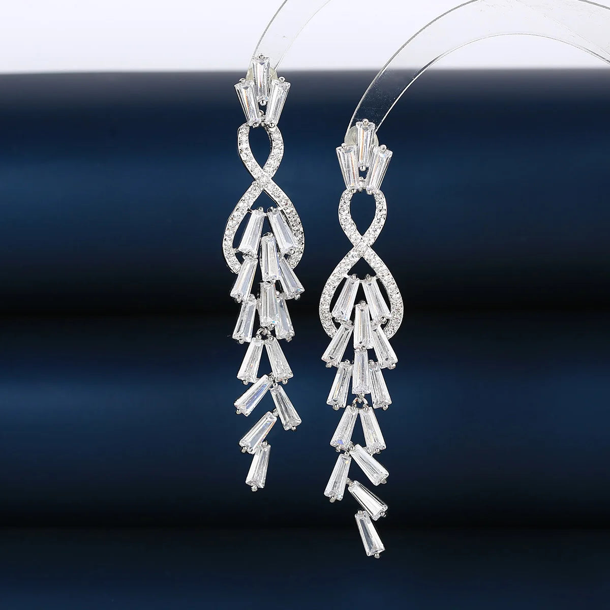 Luxury Zircon Long Earrings For Women or Girls  Chrismas' Gift