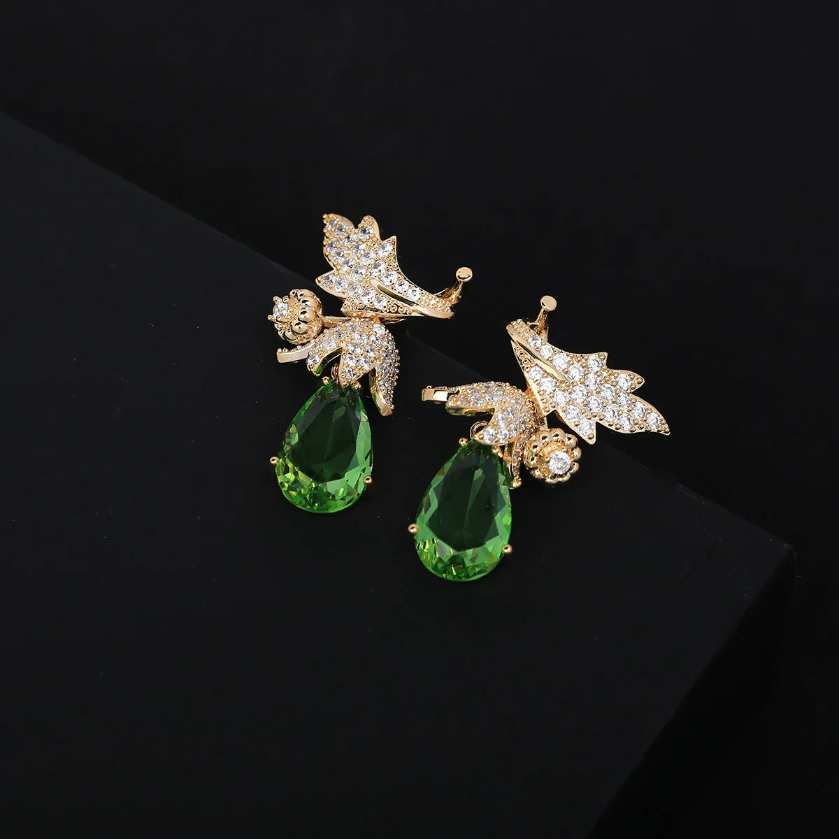 Luxury Zircon Flower Water Drop Earrings  For Women or Girls  Chrismas' Gift