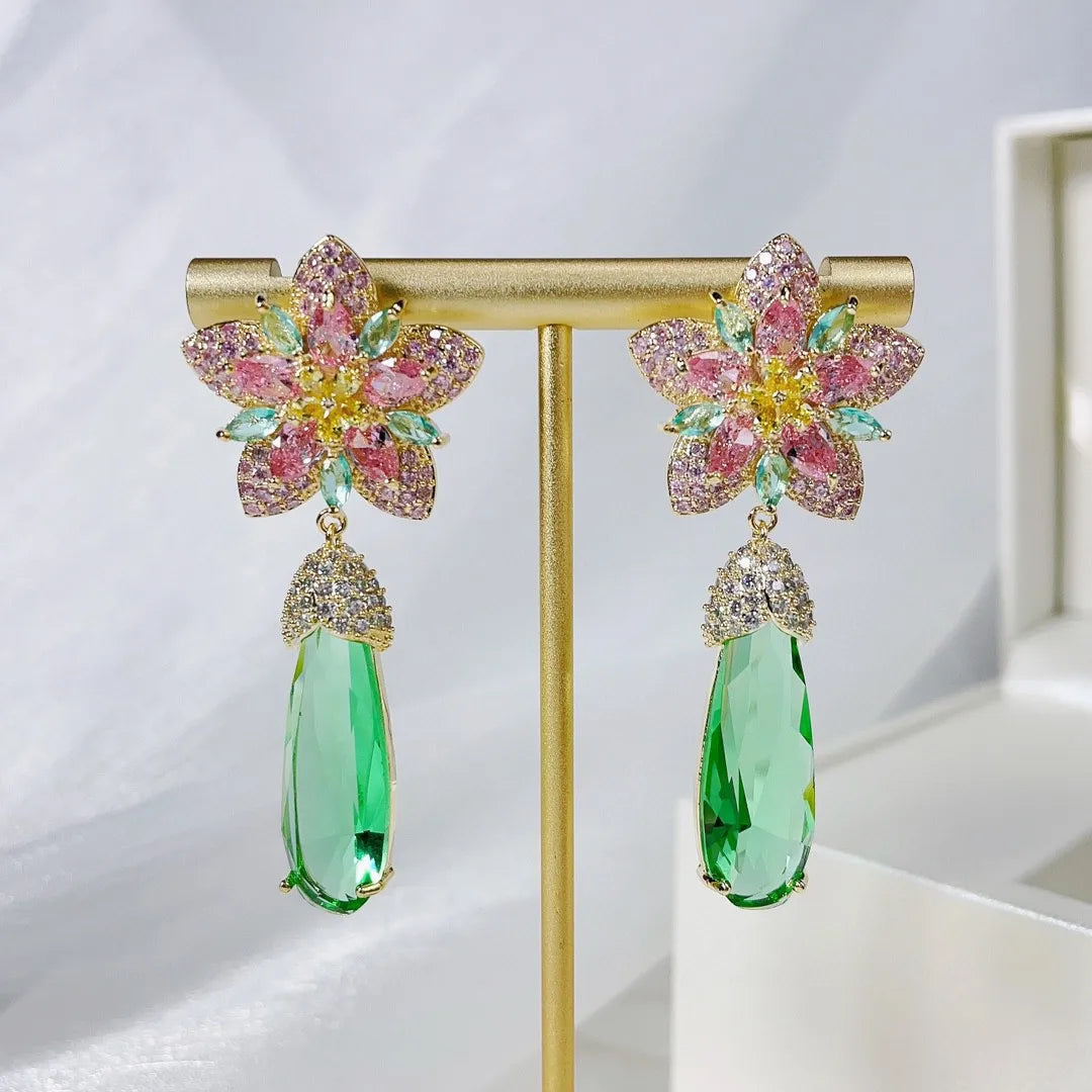 Bilincolor Fashion Three-Dimensional Flower Drop Earrings For Gift or  Party