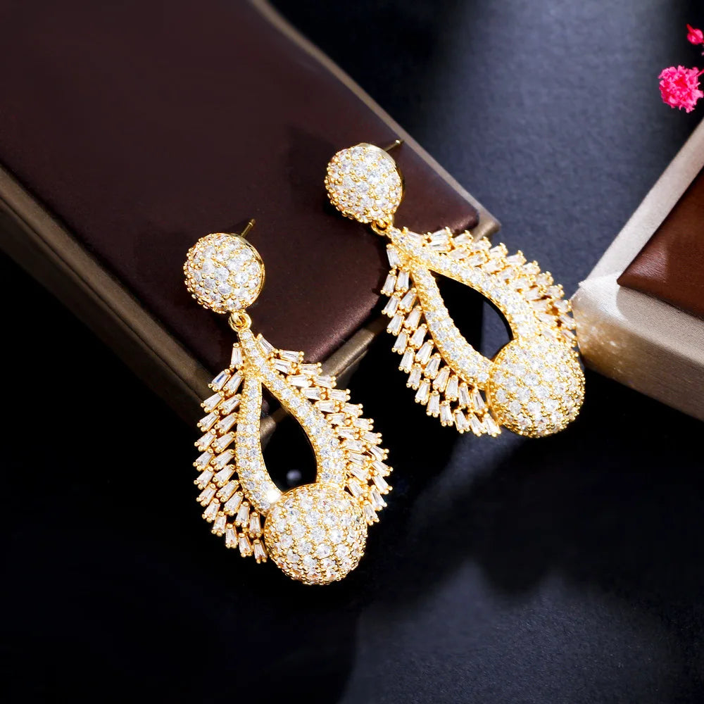 Bilincolor Fashion Rretro Micro-Set Zircon Eearrings for   Party