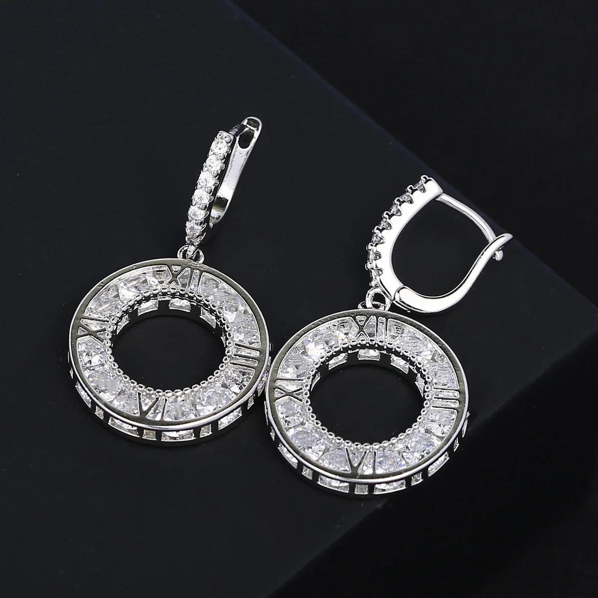 Bilincolor Light Luxurious and Personalized Circle Antique Earrings  For Women or Girls'  Christmas Gift