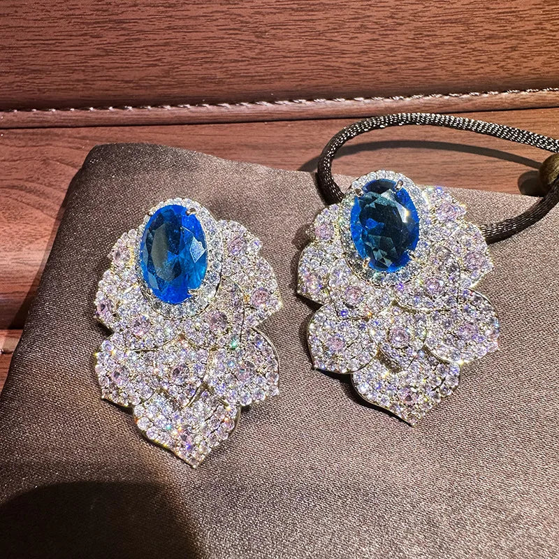 Bilincolor Petal Zircon Earrings For Women