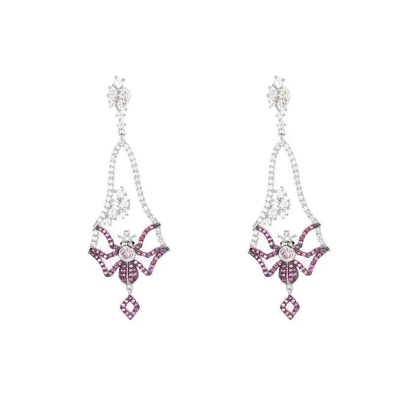 Bilincolor Luxury Spider Zircon Earrings for Wedding or Party