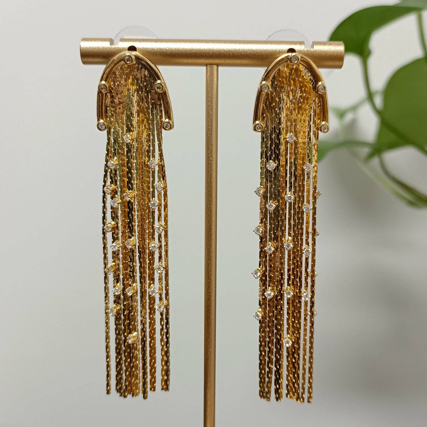 Bilincolor Luxury Tassel Metal Earrings  for  Wedding  or Party