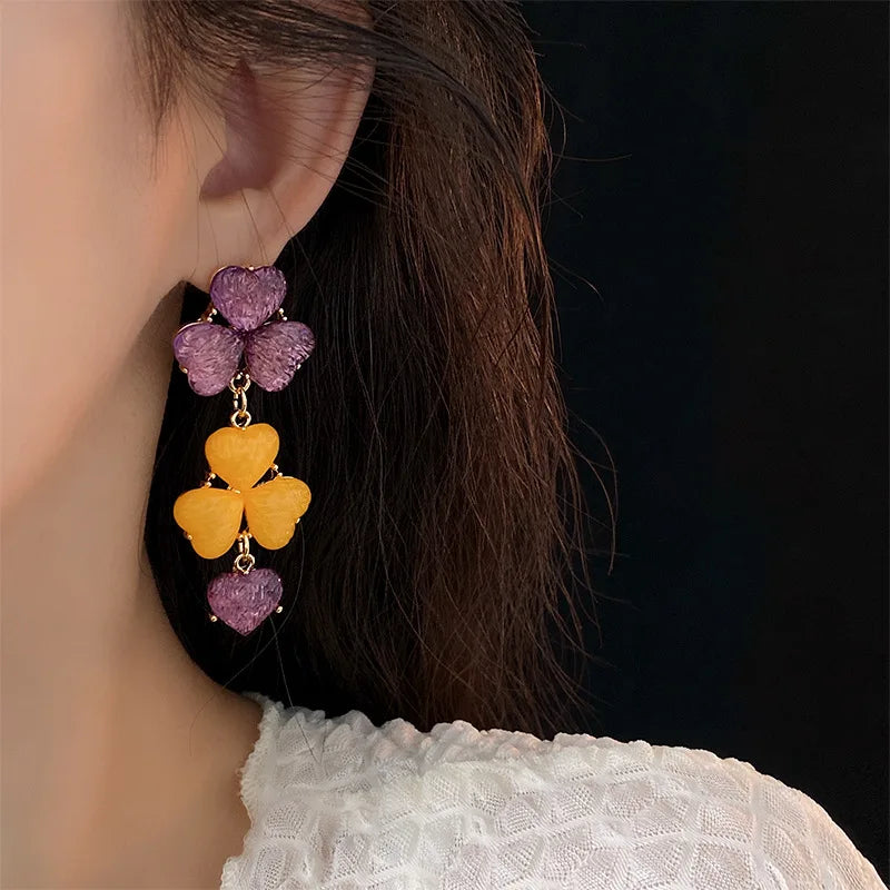 Bilincolor Resin Flower Earrings for Women