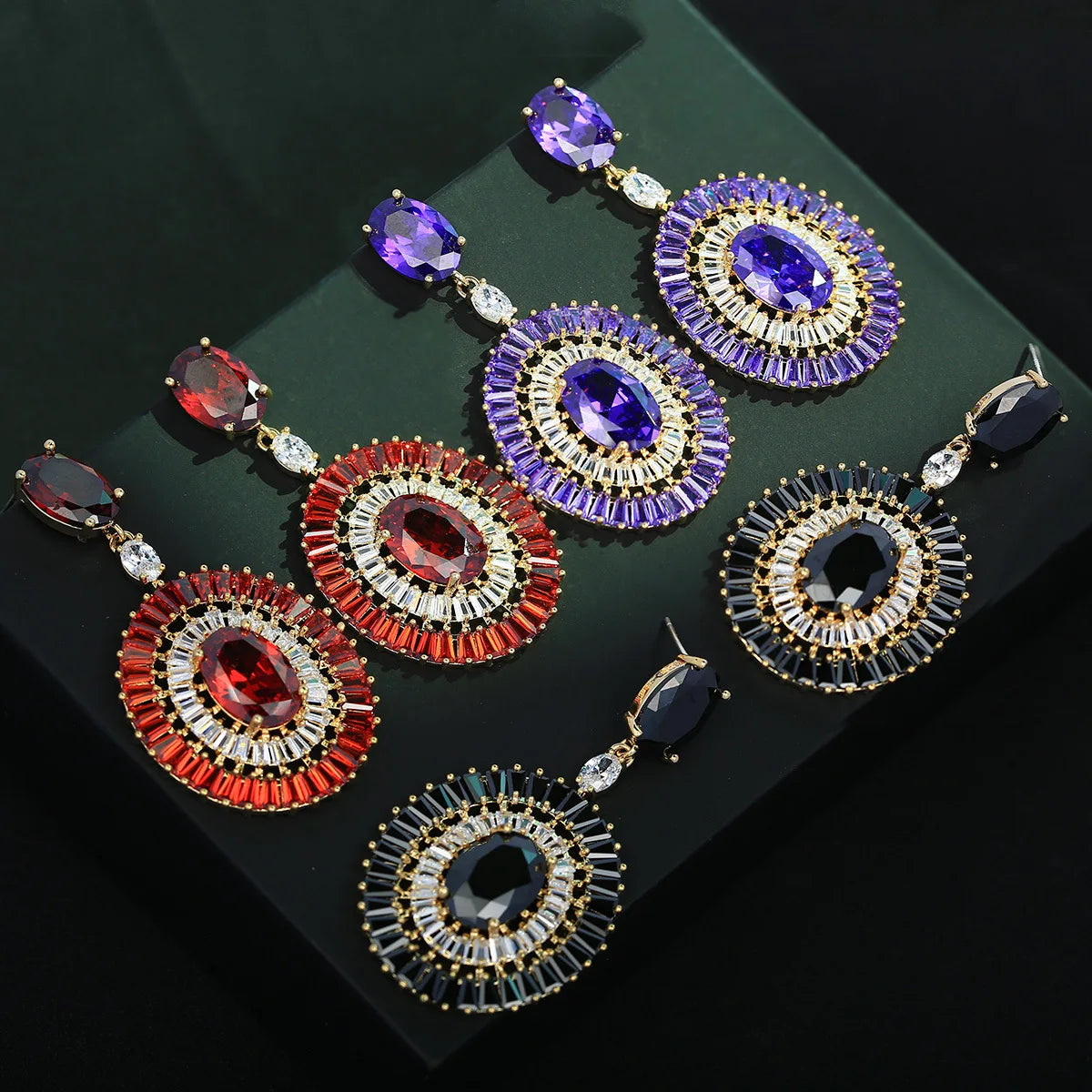 Bilincolor New Round, Luxurious, Fashionable and Personalized Zircon Earrings for Women