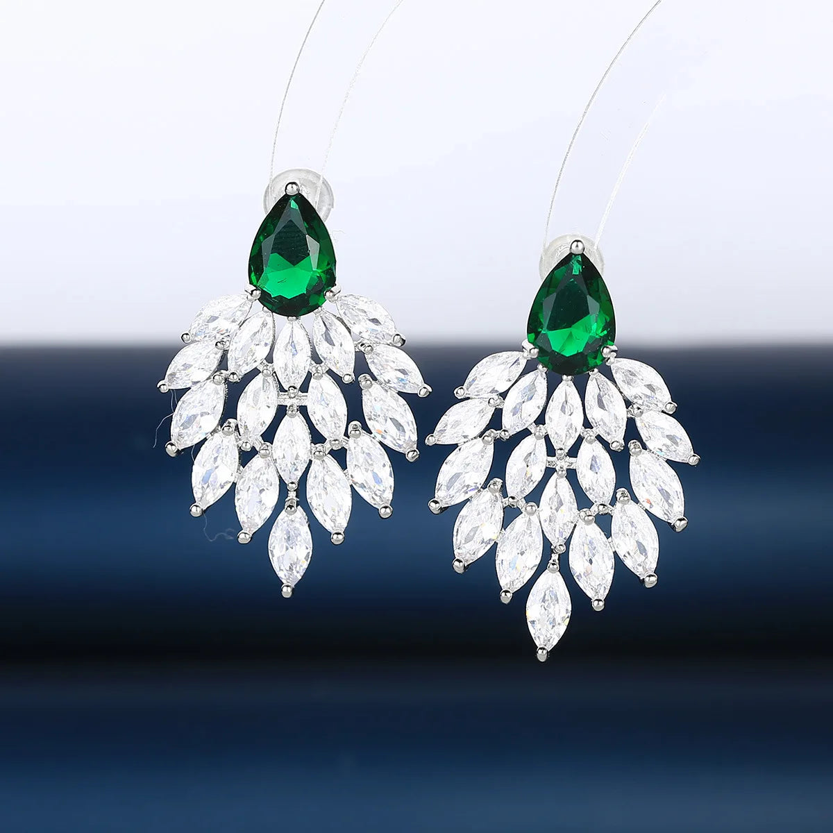 2022 New Autumn Maple Leaf  Water Drop Zircon Earrings for Wedding or Party