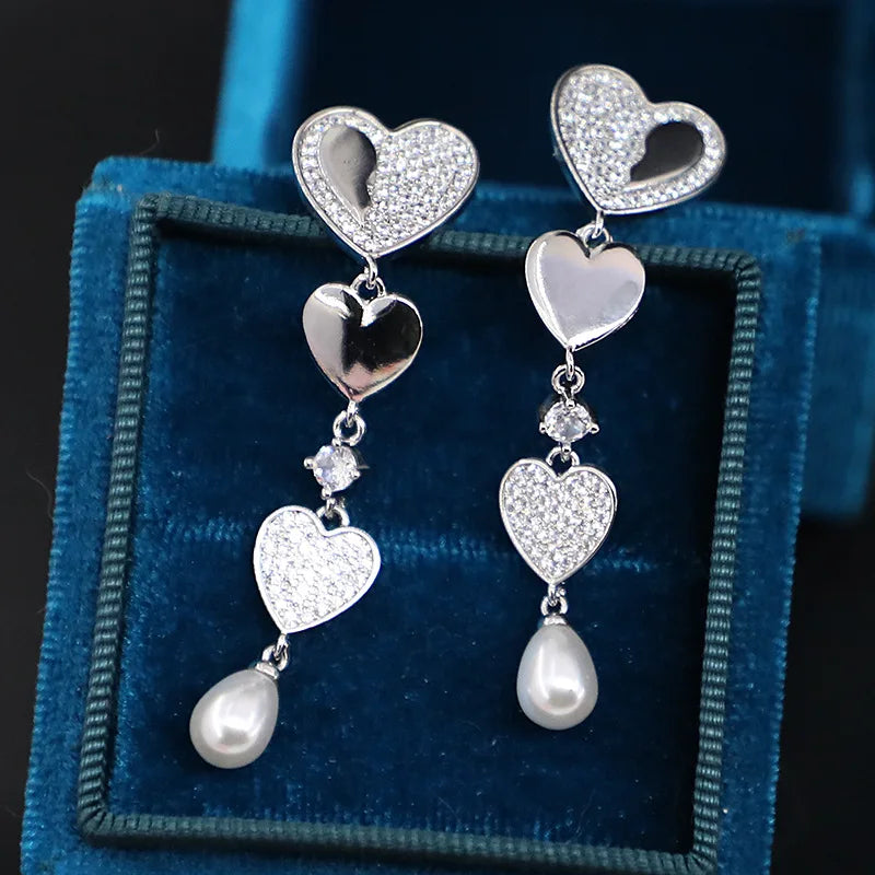 Bilincolor Fashion New Korean Style Peach Heart Earrings for Women