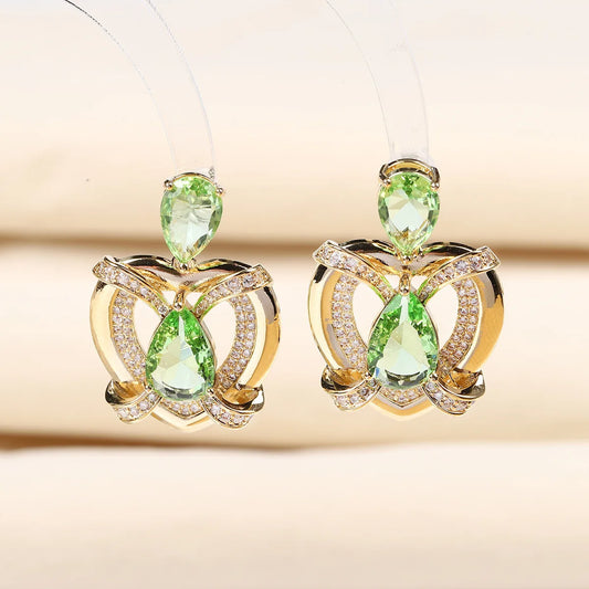 Bilincolor Heart Shaped Zircon Earrings  for Women