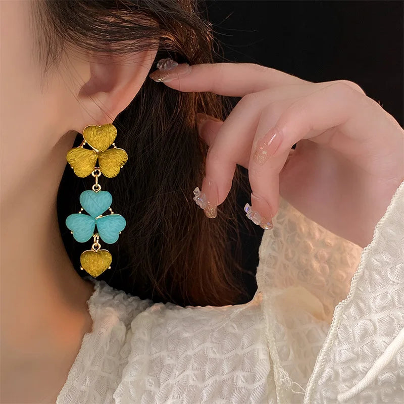 Bilincolor Resin Flower Earrings for Women