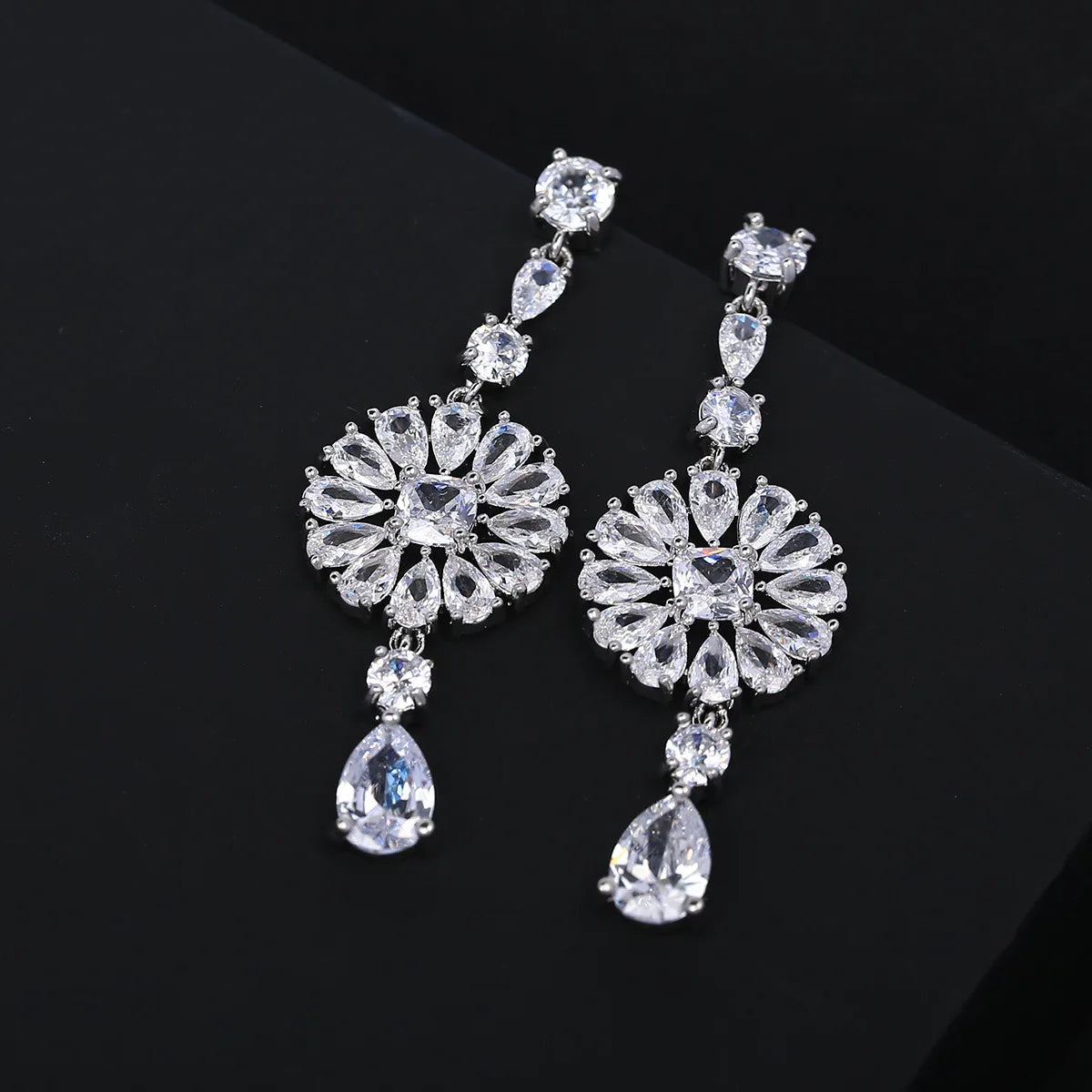 Luxury New Colored Zircon High-end Earrings  For Women or Girls  Chrismas' Gift