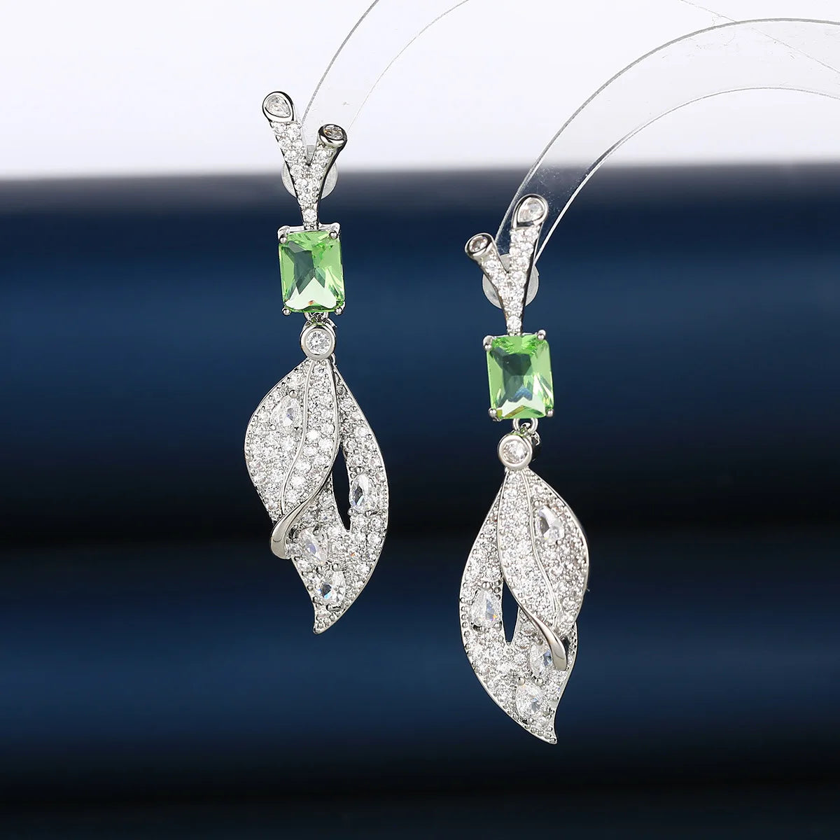 Bilincolor Luxury  New Zircon Leaf  Earrings