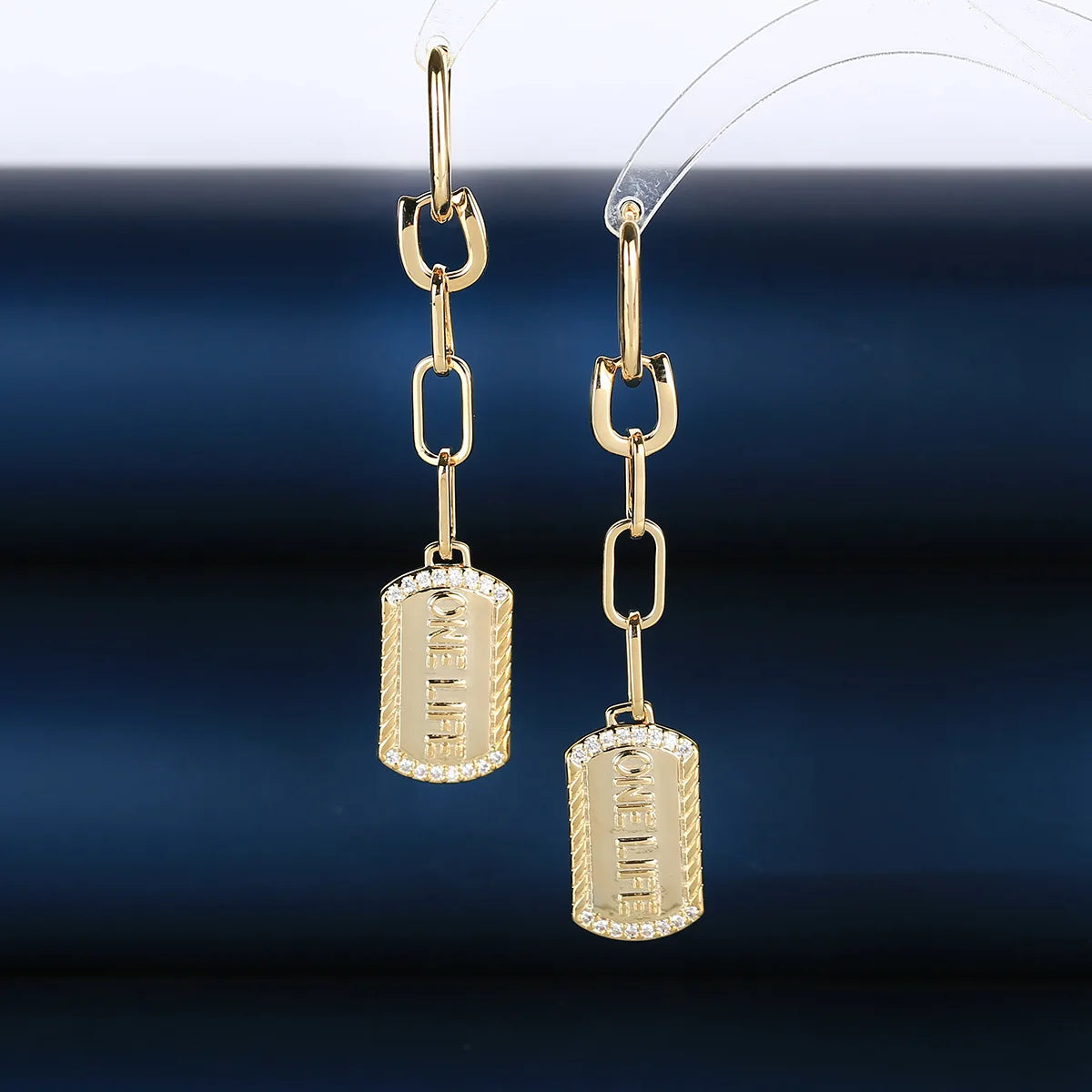 Bilincolor Luxury  Luxurious Zircon Letter Earrings for Wedding or Party