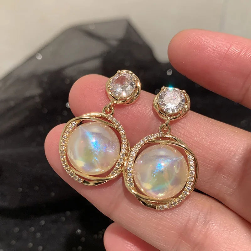 Bilincolor Luxury Mermaid Ji Pearl Earrings for Christmas "Gift