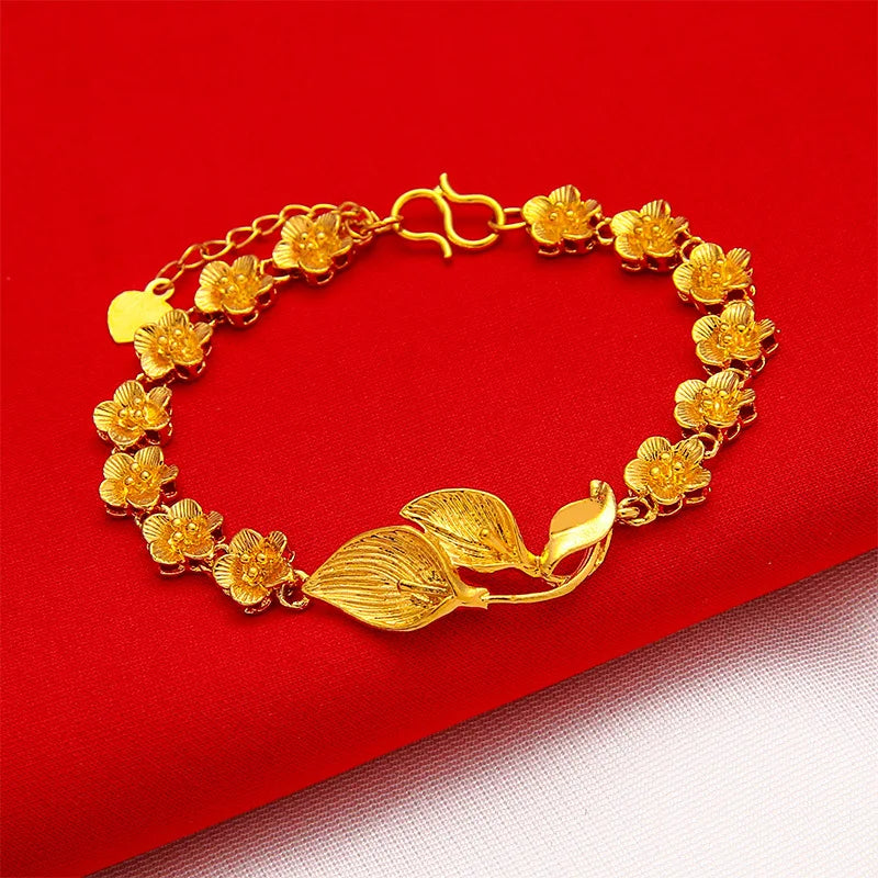 Women's Hand Bracelets Flower Chain Bracelet & Bangle Wristband Pulsera Femme Vintage Wedding Jewelry Accessories Wholesale Gift