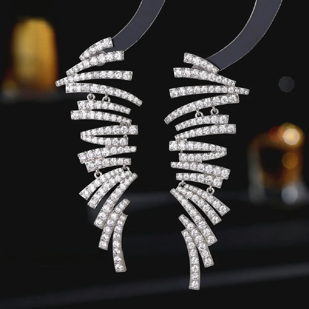 Bilincolor New  Geometric Creative Irregular Line Earrings for Women Paired with Banquet Dress