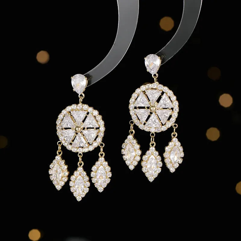 Bilincolor Luxury  Zircon Inlaid  Earrings  for  Wedding  or Party