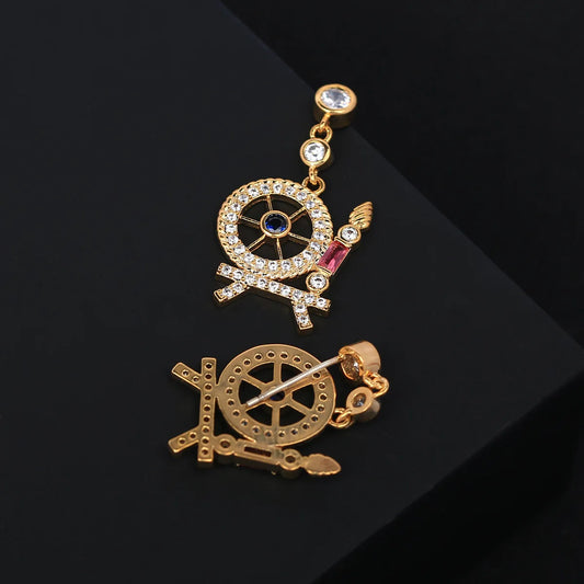 Zircon Women's Spinning Wheel Earrings  For Women or Girls  Chrismas' Gift