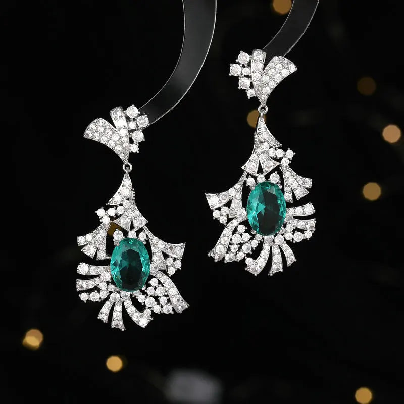 Bilincolor Light and Luxurious Zircon Inlaid Charming Earrings  for Wedding or Party